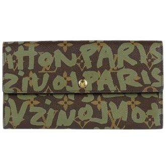 Louis Vuitton Pre-owned Monogram Graffiti lange portemonnee (bi-fold) - Dames - Pre-owned - Bruin - Maat: ONE Size