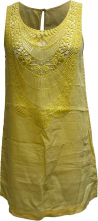 Miguelina V-Neck Tunic in Yellow Linen