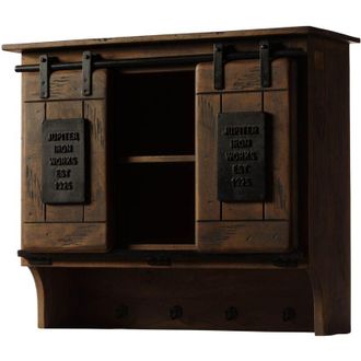 Massivmoebel24 Wandgarderobe Mango 90x30x75 braun lackiert railway 454