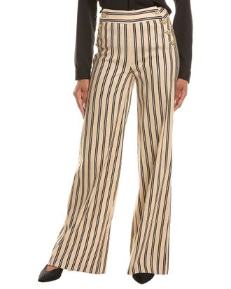 Alice & Olivia Alice + Olivia Narin High-Rise Ultra Wide Linen-Blend Pant