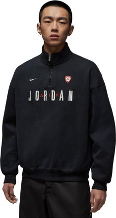 Nike Jordan Flight Graphic Fleece 1/4-Zip Top Black Sail IF1817-010