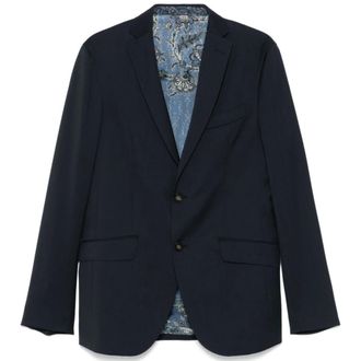 Etro Etro, Blazers, male, Blue, Size: 2XL Roma Single-Breasted Viscose Jacket