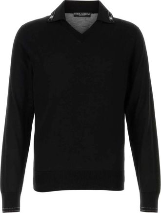 Dolce & Gabbana Polo - Heren - V-hals truien - Zwart - XL - Truien & Vesten