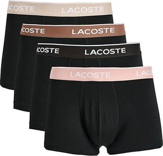 Lacoste 5-Pack Logo Trunks Mens Underwear Black/Brown/Pink : XL (EUR 7), Cotton/Elastane