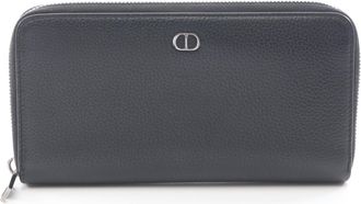 Dior Black Leather Long Wallet (Bi-Fold) (Pre-Owned)