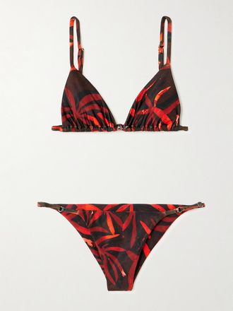 Sara Cristina Bikini In Econyl Stretch Con Perla Arena - Rosso