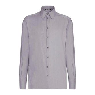 Dolce & Gabbana Formal Shirts, male, Gray, Size: M Striped Long Sleeve Dress Shirt