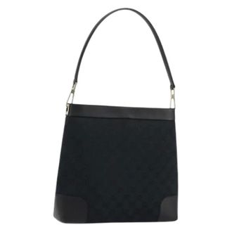Gucci Pre-owned Shoulder Bags, female, Black, Size: ONE SIZE Pre-owned Vintage Canvas Shoulder Bag