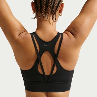 Nike Womens Zenvy Light-Support Padded Longline Sports Bra in Black | IB9861-010