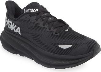 Hoka One One Clifton 9 GTX Shoe in Black /Black at Nordstrom, Size 10