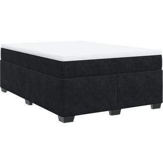 vidaXL Cama Box Spring Con Colch&oacute;n Terciopelo Negro 140x200 Cm Vidaxl