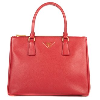 Prada Large Galleria Double Zip Tote Large schoudertas