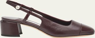 Jimmy Choo London Elisa Leather Slingback Pumps