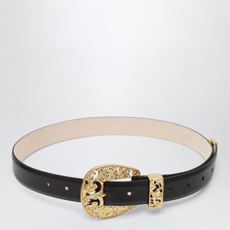D&eacute;hanche Cintura Versailles nera/oro in pelle