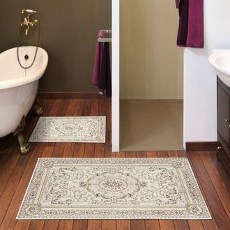 Dmora Alfombra De Ba&ntilde;o Michigan City, Lavable A M&aacute;quina, 60x100 Cm Multicolor