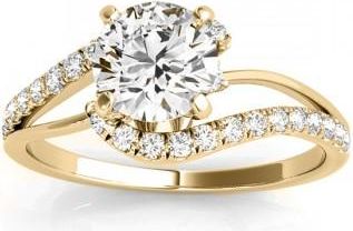 Allurez Diamond Split Shank Engagement Ring Setting 14k Yellow Gold (0.31ct)