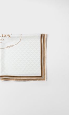Prada Printed silk twill jacquard scarf 90 x 90 cm