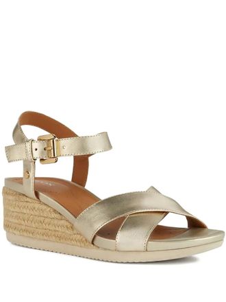 Geox Ischia Corda espadrilles met sleehak - Bruin