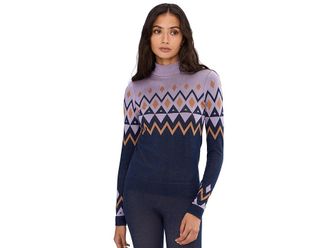 Sweaty Betty Modal High Neck Jacquard Base Layer Top Womens Clothing Purple Geo Top Jacquard : LG, Elastane/Modal/Polyamide