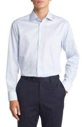 Eton Slim Fit Floral Dress Shirt in Lt/pastel Blue at Nordstrom Rack, Size 17