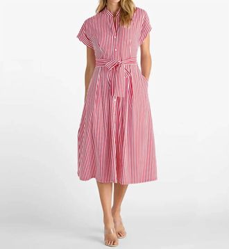 Jude Connally Matilda Shirt Dress In Stripe Red