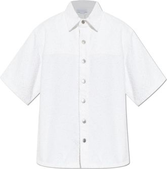 Stella McCartney Shirt met korte mouwen - Dames - Overhemden - Wit - S - Katoen - Overhemden