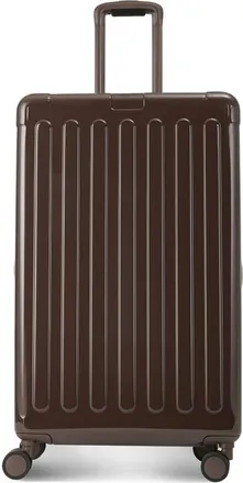 Hedgren Nostos Glossy Large Spinner Suitcase in Espresso at Nordstrom