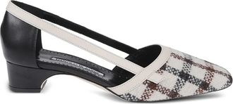 Manolo Blahnik Geruite pumps - Wit