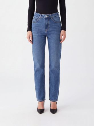 Victoria Beckham Julia High-Waisted Silk Slim Fit Jeans