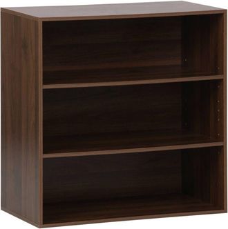 Sweeek Shelf, library, wood effect storage module 2 shelves, Kompo, Walnut wood, 70x35x70 cm