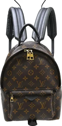 Louis Vuitton Palm Springs Lv Match Monogram Jacquard Velvet Brown Canvas Backpack Bag (Pre-Owned)