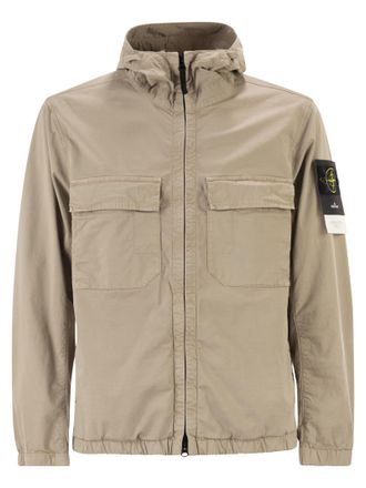 Stone Island Jacke mit Kapuze und Tropfschutz