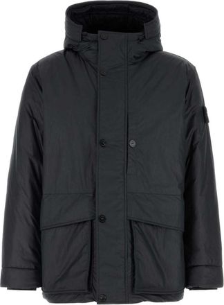 Stone Island Navy Blue Hood Parka Jacket