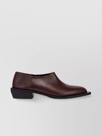 Moschino leather logo print loafers