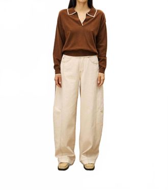 FRNCH Triolet Long Sleeve Sweater In Marron Glace