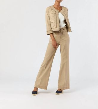 Ann Mashburn Camille Patch-Pocket Jean In Khaki Stretch Canvas