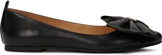 Kazar Zwarte ballerinas met grote strikken - Dames - Ballerinas - Zwart - 36 EU - Leer - Schoenen
