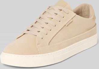 Poelman Sneaker aus echtem Leder Modell Cupsole in Sand, Gr&ouml;&szlig;e 40