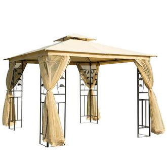 OUTSUNNY Carpa de jard&iacute;n 300x300x272cm beige