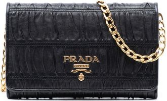 Prada Pre-owned Prada Nappa Gaufre Wallet On Chain Ladies 6JENJX7WL9HK9Y7P