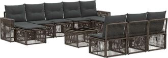 vidaXL Conjunto De Sof&aacute;s De Jard&iacute;n 11 Uds. Gris Y Gris Oscuro Vidaxl