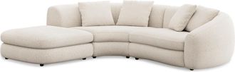 Castlery Fable Single Arm Sectional Sofa Left Facing Customized, (Performance Boucle) Cream, Spill Resistant, Ultra Deep Seats for Sofas, Castlery Brand