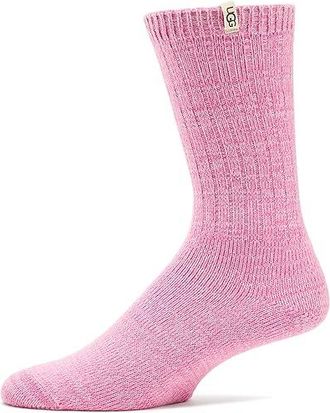 UGG Rib Knit Slouchy Crew Sock Womens Crew Cut Socks Shoes Woodviolet, Polyester