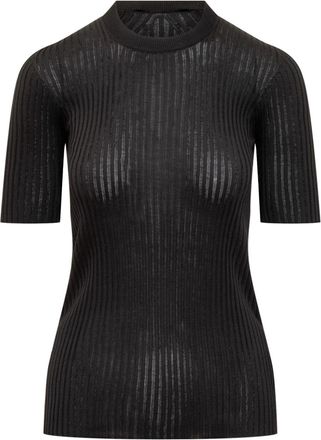 Jil Sander T-shirt a coste - Nero