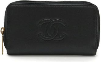 Chanel Pre-owned Wallets, female, Black, Size: ONE SIZE Pre-owned Leather Wallet