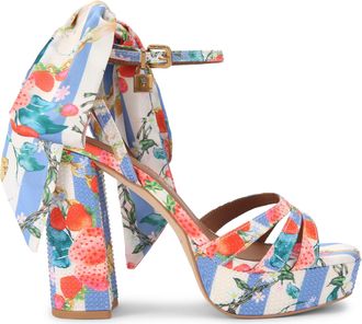 Kurt Geiger Womens Brixton Platform Sandals - White Fabric - Size UK 6