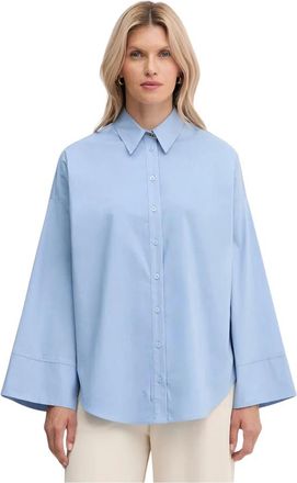 Twinset Camicia Popeline Ampia - - Blouses & Shirts - Donna - Blu - M