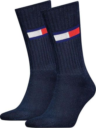 Tommy Hilfiger TH UNI TJ SOCK 2P FLAG, Dark Navy, 39-42