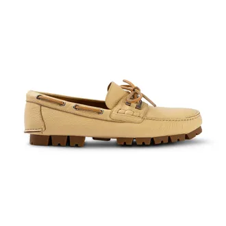 Ferragamo Injected Rock Leather Loafer - Beige
