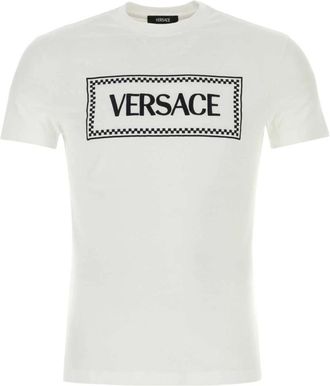 Versace Witte katoenen T-shirt - Heren - T-shirts - Wit - XL - Katoen - Tops